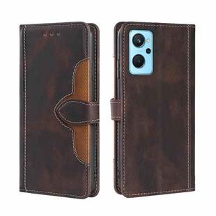 For OPPO Realme 9i / A36&#160;4G /A96&#160;4G /K10&#160;4G /A76&#160;4G Skin Feel Straw Hat Magnetic Buckle Leather Phone Case(Brown)