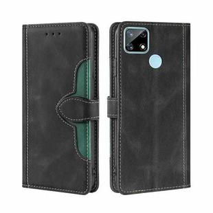 For OPPO Realme C12 / Narzo 20 Skin Feel Straw Hat Magnetic Buckle Leather Phone Case(Black)