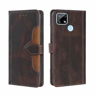 For OPPO Realme C12 / Narzo 20 Skin Feel Straw Hat Magnetic Buckle Leather Phone Case(Brown)