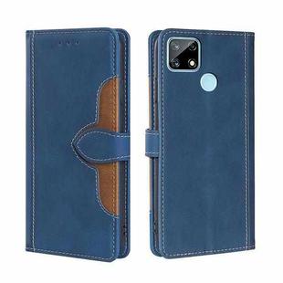 For OPPO Realme C12 / Narzo 20 Skin Feel Straw Hat Magnetic Buckle Leather Phone Case(Blue)