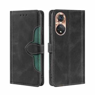 For Honor 50 Skin Feel Straw Hat Magnetic Buckle Leather Phone Case(Black)