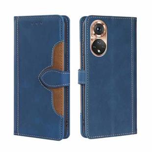 For Honor 50 Skin Feel Straw Hat Magnetic Buckle Leather Phone Case(Blue)