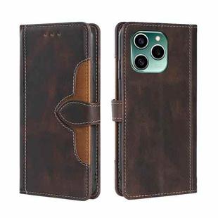 For Honor 60 SE Skin Feel Straw Hat Magnetic Buckle Leather Phone Case(Brown)
