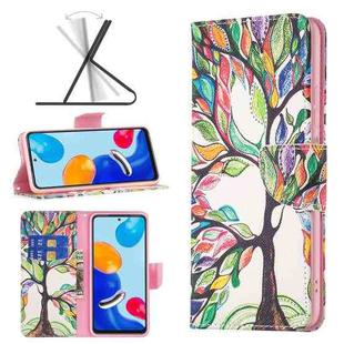 For Xiaomi Redmi Note 11 International Version Colored Drawing Pattern Leather Phone Case(Tree Life)