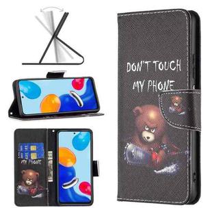 For Xiaomi Redmi Note 11 International Version Colored Drawing Pattern Leather Phone Case(Bear)
