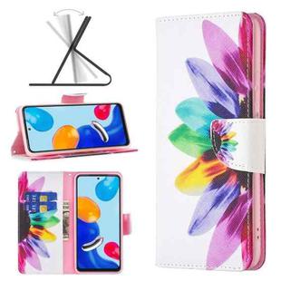 For Xiaomi Redmi Note 11 International Version Colored Drawing Pattern Leather Phone Case(Sun Flower)