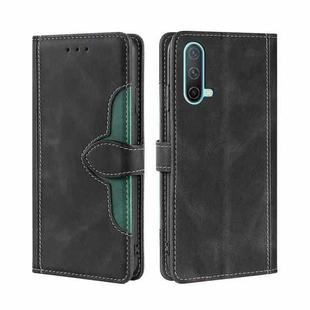 For OnePlus Nord CE 5G Skin Feel Straw Hat Magnetic Buckle Leather Phone Case(Black)