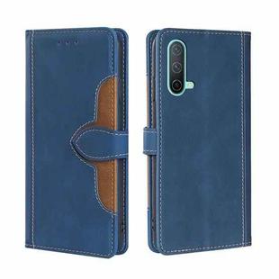 For OnePlus Nord CE 5G Skin Feel Straw Hat Magnetic Buckle Leather Phone Case(Blue)
