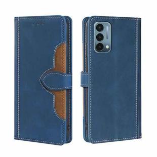 For OnePlus Nord N200 5G Skin Feel Straw Hat Magnetic Buckle Leather Phone Case(Blue)