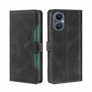 For OnePlus Nord N20 5G Skin Feel Straw Hat Magnetic Buckle Leather Phone Case(Black)