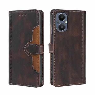For OnePlus Nord N20 5G Skin Feel Straw Hat Magnetic Buckle Leather Phone Case(Brown)