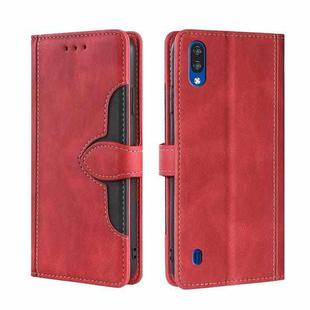 For ZTE Blabe A5 2020 Skin Feel Straw Hat Magnetic Buckle Leather Phone Case(Red)