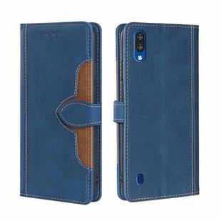For ZTE Blabe A5 2020 Skin Feel Straw Hat Magnetic Buckle Leather Phone Case(Blue)