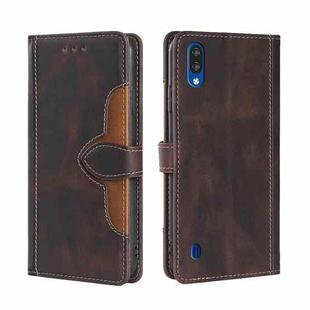 For ZTE Blabe A5 2020 Skin Feel Straw Hat Magnetic Buckle Leather Phone Case(Brown)