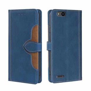 For ZTE Tempo X Skin Feel Straw Hat Magnetic Buckle Leather Phone Case(Blue)