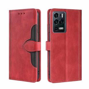 For ZTE Axon 30 Ultra 5G Skin Feel Straw Hat Magnetic Buckle Leather Phone Case(Red)