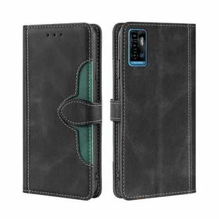 For ZTE Blabe A71 Skin Feel Straw Hat Magnetic Buckle Leather Phone Case(Black)