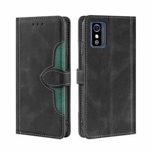 For ZTE Blabe L9 Skin Feel Straw Hat Magnetic Buckle Leather Phone Case(Black)