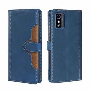 For ZTE Blabe L9 Skin Feel Straw Hat Magnetic Buckle Leather Phone Case(Blue)