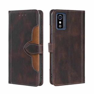 For ZTE Blabe L9 Skin Feel Straw Hat Magnetic Buckle Leather Phone Case(Brown)