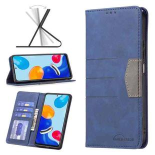 For Xiaomi Redmi Note 11 Global Magnetic Splicing Leather Phone Case(Blue)