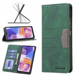 For Samsung Galaxy A23 5G Magnetic Splicing Leather Phone Case(Green)