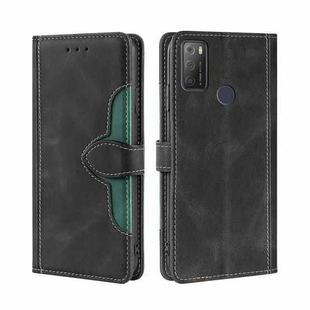 For Alcatel 1S 2021 / 3L 2021 Skin Feel Straw Hat Magnetic Buckle Leather Phone Case(Black)