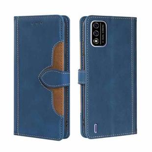 For Itel A48 Skin Feel Straw Hat Magnetic Buckle Leather Phone Case(Blue)