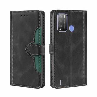 For Itel Vision 1 Pro Skin Feel Straw Hat Magnetic Buckle Leather Phone Case(Black)