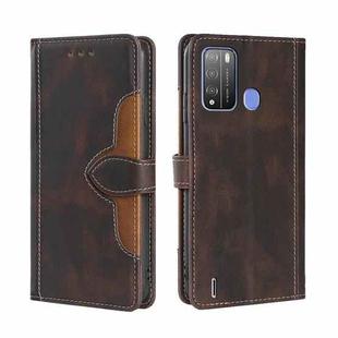 For Itel Vision 1 Pro Skin Feel Straw Hat Magnetic Buckle Leather Phone Case(Brown)