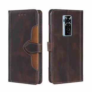 For Tecno Phantom X Skin Feel Straw Hat Magnetic Buckle Leather Phone Case(Brown)