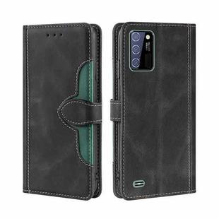 For Oukitel C25 Skin Feel Straw Hat Magnetic Buckle Leather Phone Case(Black)