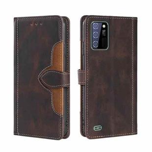 For Oukitel C25 Skin Feel Straw Hat Magnetic Buckle Leather Phone Case(Brown)