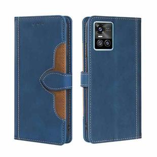 For vivo S10 / S10 Pro Skin Feel Straw Hat Magnetic Buckle Leather Phone Case(Blue)