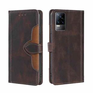 For vivo V21e 4G / Y73 2021 Skin Feel Straw Hat Magnetic Buckle Leather Phone Case(Brown)