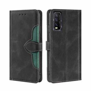 For vivo Y20 / Y20i / Y20s Skin Feel Straw Hat Magnetic Buckle Leather Phone Case(Black)