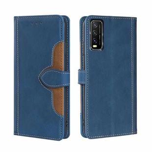 For vivo Y20 / Y20i / Y20s Skin Feel Straw Hat Magnetic Buckle Leather Phone Case(Blue)