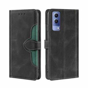 For vivo Y53s 5G / iQOO Z5X / T1X Skin Feel Straw Hat Magnetic Buckle Leather Phone Case(Black)