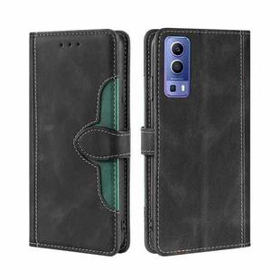 For vivo Y72 5G / iQOO Z3 Skin Feel Straw Hat Magnetic Buckle Leather Phone Case(Black)