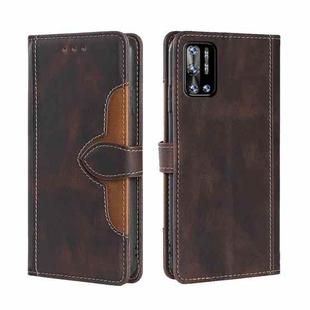 For Doogee N40 Pro Skin Feel Straw Hat Magnetic Buckle Leather Phone Case(Brown)