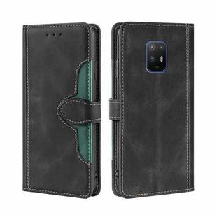 For Fujitsu Arrows 5G F-51A Skin Feel Straw Hat Magnetic Buckle Leather Phone Case(Black)