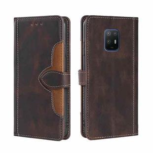 For Fujitsu Arrows 5G F-51A Skin Feel Straw Hat Magnetic Buckle Leather Phone Case(Brown)