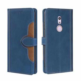 For Fujitsu Arrows BE4 F-41A Skin Feel Straw Hat Magnetic Buckle Leather Phone Case(Blue)