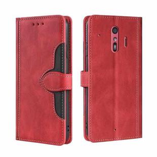 For Fujitsu Arrows F-01L F-42A Skin Feel Straw Hat Magnetic Buckle Leather Phone Case(Red)