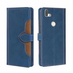 For Fujitsu Arrows RX / M05 Skin Feel Straw Hat Magnetic Buckle Leather Phone Case(Blue)