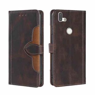 For Fujitsu Arrows RX / M05 Skin Feel Straw Hat Magnetic Buckle Leather Phone Case(Brown)