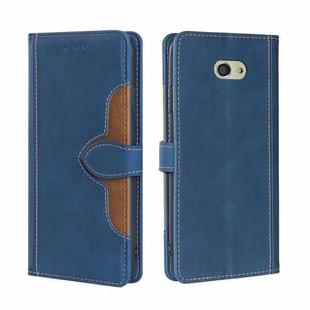 For Kyocera Basio 4 KYV47 Skin Feel Straw Hat Magnetic Buckle Leather Phone Case(Blue)