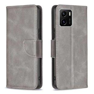 For vivo Y15s Lambskin Texture Pure Color Horizontal Flip Leather Phone Case(Grey)