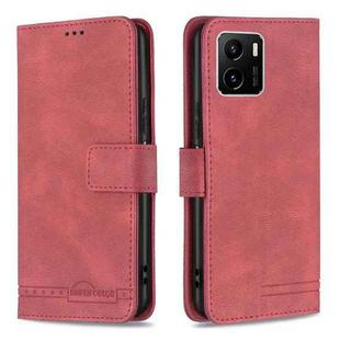 For vivo Y15s Magnetic Clasp RFID Blocking Anti-Theft Leather Phone Case(Red)