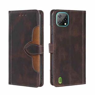 For Blackview A55 Skin Feel Straw Hat Magnetic Buckle Leather Phone Case(Brown)